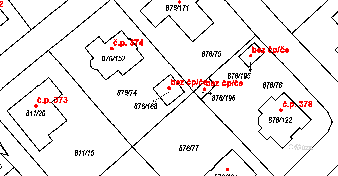 Stonařov 94992321 na parcele st. 876/168 v KÚ Stonařov, Katastrální mapa