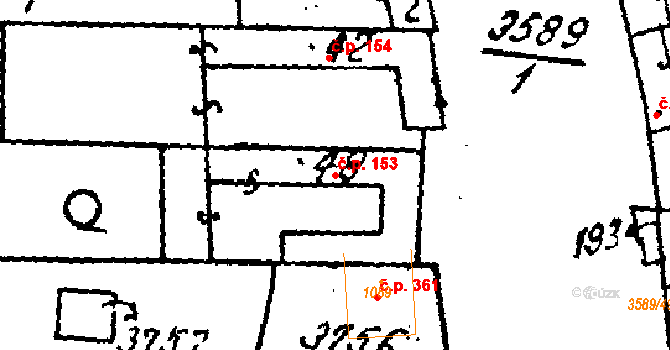 Tvarožná Lhota 153 na parcele st. 48 v KÚ Tvarožná Lhota, Katastrální mapa