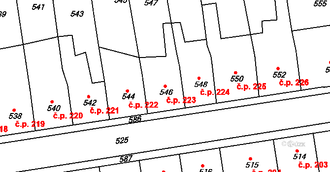 Pod Cvilínem 223, Krnov na parcele st. 546 v KÚ Opavské Předměstí, Katastrální mapa