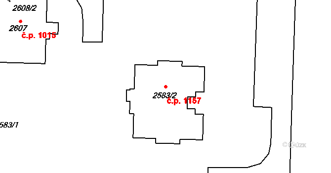 Nový Bohumín 1157, Bohumín na parcele st. 2583/2 v KÚ Nový Bohumín, Katastrální mapa