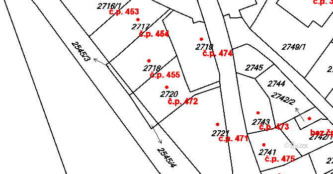 Tábor 472 na parcele st. 2720 v KÚ Tábor, Katastrální mapa