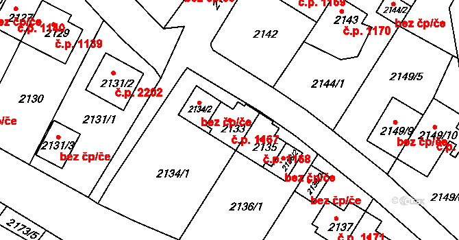 Sokolov 1167 na parcele st. 2133 v KÚ Sokolov, Katastrální mapa