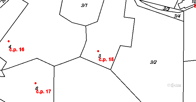 Sobětice 15, Klatovy na parcele st. 3 v KÚ Sobětice u Klatov, Katastrální mapa