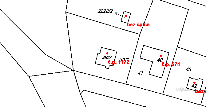 Suchdol 1172, Praha na parcele st. 39/2 v KÚ Suchdol, Katastrální mapa