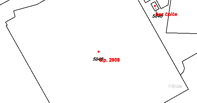 Šumperk 2908 na parcele st. 5848 v KÚ Šumperk, Katastrální mapa