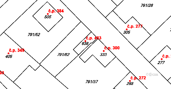 Cerhenice 483 na parcele st. 638 v KÚ Cerhenice, Katastrální mapa