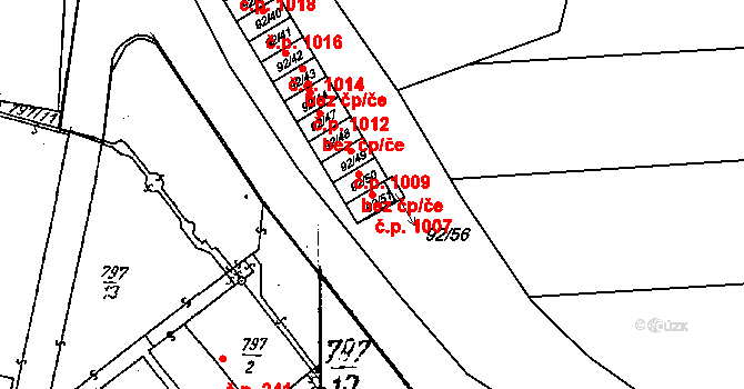 Dobšice 1007 na parcele st. 92/51 v KÚ Dobšice u Znojma, Katastrální mapa
