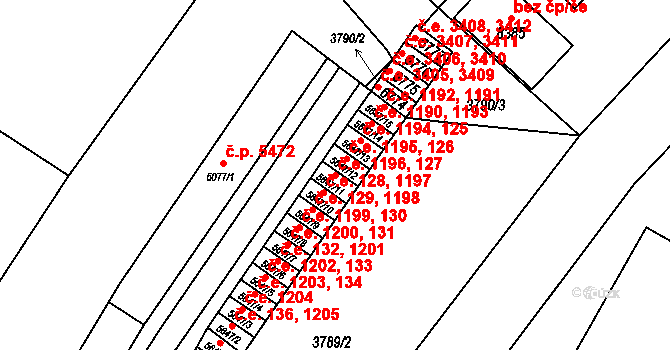 Zlín 127,1196 na parcele st. 5647/11 v KÚ Zlín, Katastrální mapa
