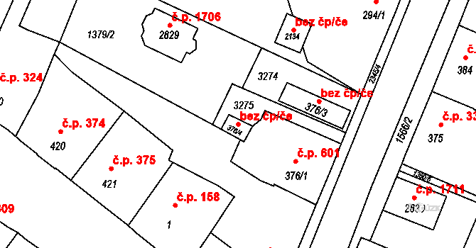 Opava 38099322 na parcele st. 376/4 v KÚ Kateřinky u Opavy, Katastrální mapa