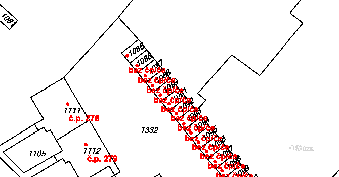 Vidnava 38545322 na parcele st. 1089 v KÚ Vidnava, Katastrální mapa