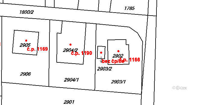 Horní Suchá 38765322 na parcele st. 2903/2 v KÚ Horní Suchá, Katastrální mapa