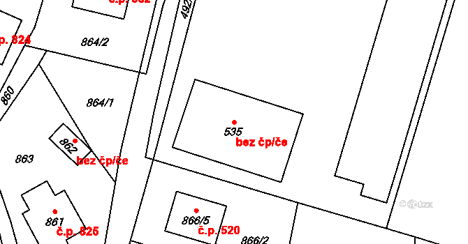 Jablunkov 40187322 na parcele st. 535 v KÚ Jablunkov, Katastrální mapa