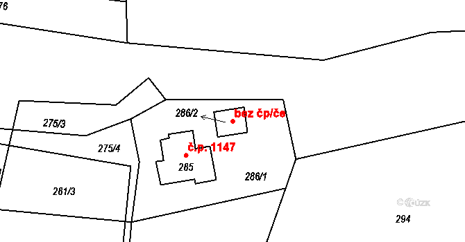 Děčín 40679322 na parcele st. 286/2 v KÚ Podmokly, Katastrální mapa