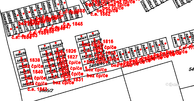 Česká Lípa 42253322 na parcele st. 5464/40 v KÚ Česká Lípa, Katastrální mapa