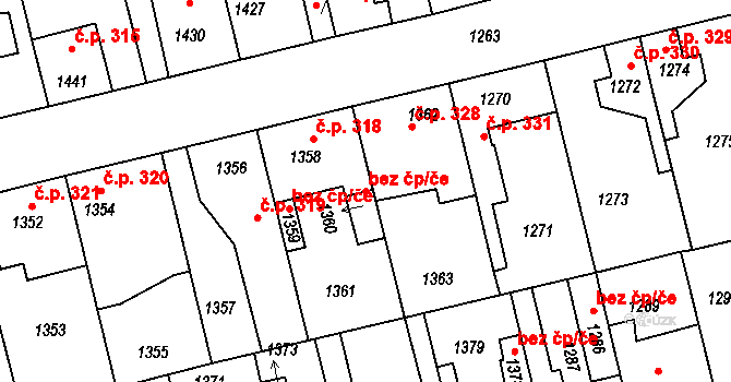 Vinařice 42363322 na parcele st. 1360 v KÚ Vinařice u Kladna, Katastrální mapa