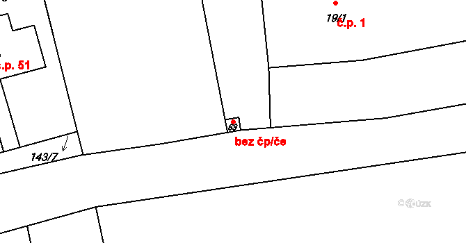 Kaňovice 43422322 na parcele st. 69 v KÚ Kaňovice, Katastrální mapa