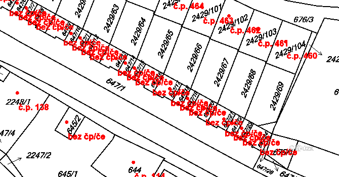 Dačice 47976322 na parcele st. 647/17 v KÚ Dačice, Katastrální mapa
