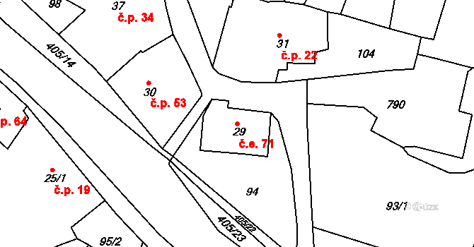 Malá Skalice 71, Česká Skalice na parcele st. 29 v KÚ Malá Skalice, Katastrální mapa