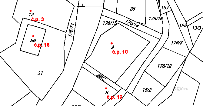 Sovoluská Lhota 10, Lipoltice na parcele st. 9 v KÚ Sovoluská Lhota, Katastrální mapa