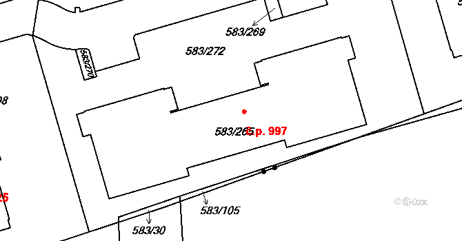 Háje 997, Praha na parcele st. 583/265 v KÚ Háje, Katastrální mapa