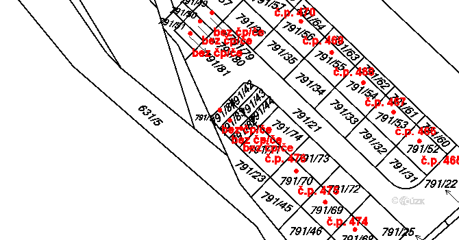 Kutná Hora 88830322 na parcele st. 791/83 v KÚ Sedlec u Kutné Hory, Katastrální mapa