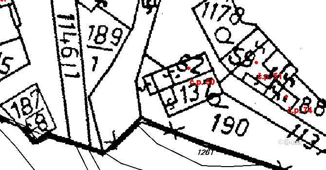 Klucké Chvalovice 50, Zbýšov na parcele st. 62 v KÚ Klucké Chvalovice, Katastrální mapa
