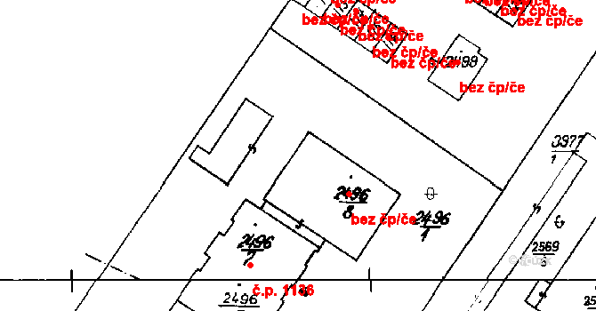 Poděbrady III 1135, Poděbrady na parcele st. 2496/8 v KÚ Poděbrady, Katastrální mapa