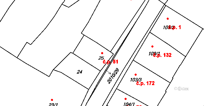 Staňkov I 51, Staňkov na parcele st. 25 v KÚ Staňkov-město, Katastrální mapa