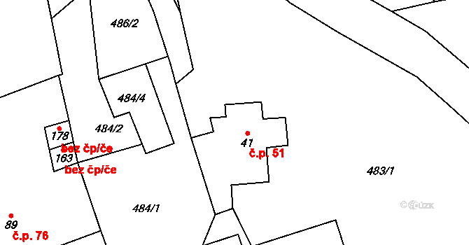 Arnultovice 51, Rudník na parcele st. 41 v KÚ Arnultovice, Katastrální mapa