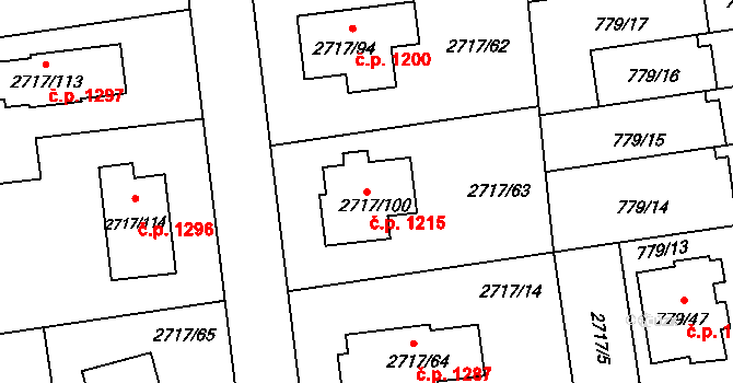 Kylešovice 1215, Opava na parcele st. 2717/100 v KÚ Kylešovice, Katastrální mapa