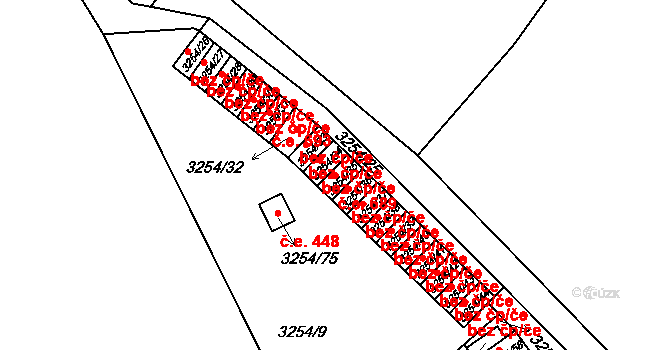 Roudnice nad Labem 689 na parcele st. 3254/35 v KÚ Roudnice nad Labem, Katastrální mapa