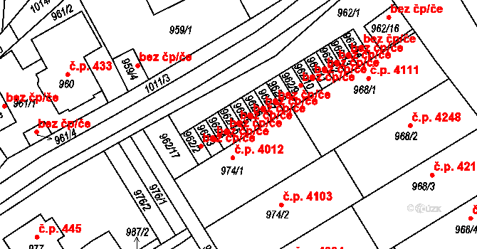 Mšeno nad Nisou 592, Jablonec nad Nisou na parcele st. 962/15 v KÚ Mšeno nad Nisou, Katastrální mapa