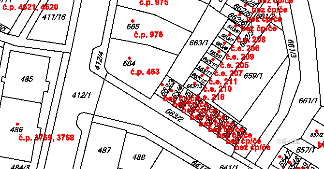 Chomutov 39080323 na parcele st. 663/3 v KÚ Chomutov I, Katastrální mapa