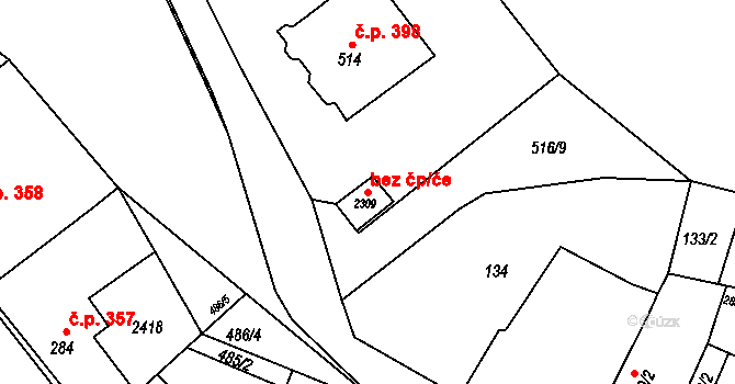 Tišnov 39844323 na parcele st. 2309 v KÚ Tišnov, Katastrální mapa