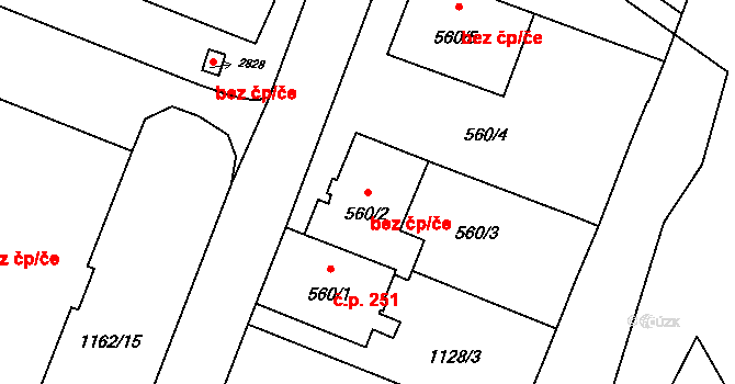 Opava 41735323 na parcele st. 560/2 v KÚ Kateřinky u Opavy, Katastrální mapa