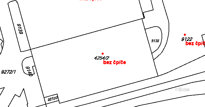 Brno 42302323 na parcele st. 4254/2 v KÚ Líšeň, Katastrální mapa