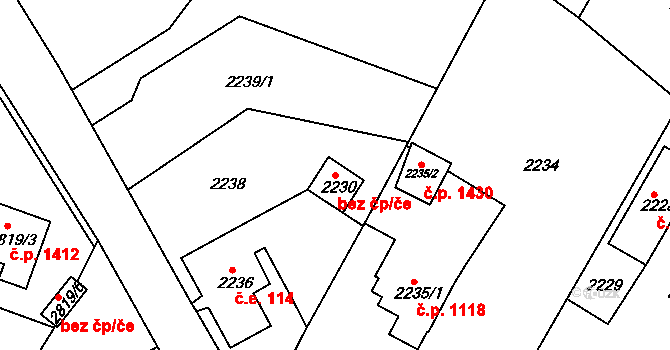Smržovka 44223323 na parcele st. 2230 v KÚ Smržovka, Katastrální mapa