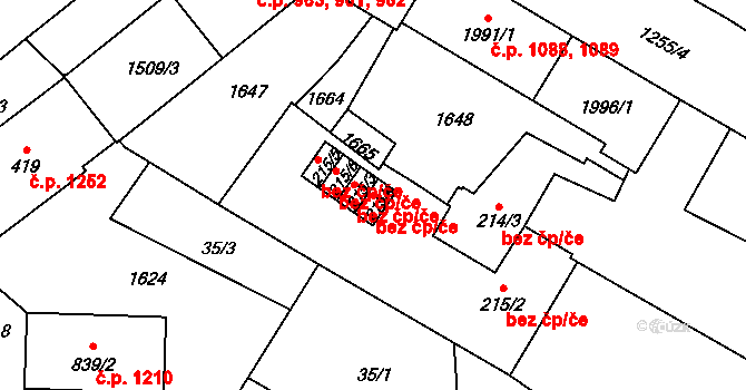 Přeštice 47417323 na parcele st. 215/4 v KÚ Přeštice, Katastrální mapa