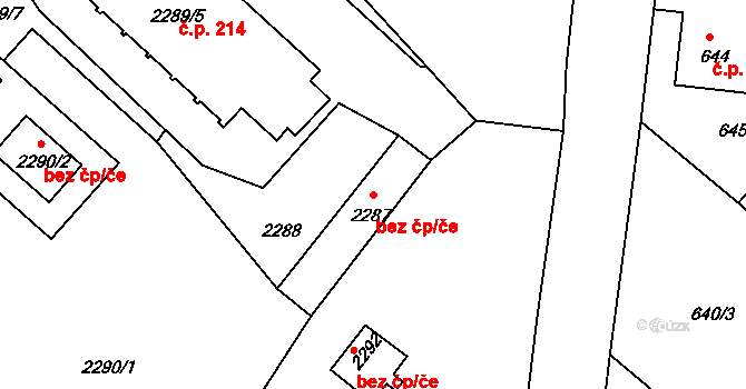 Rumburk 48864323 na parcele st. 2287 v KÚ Rumburk, Katastrální mapa