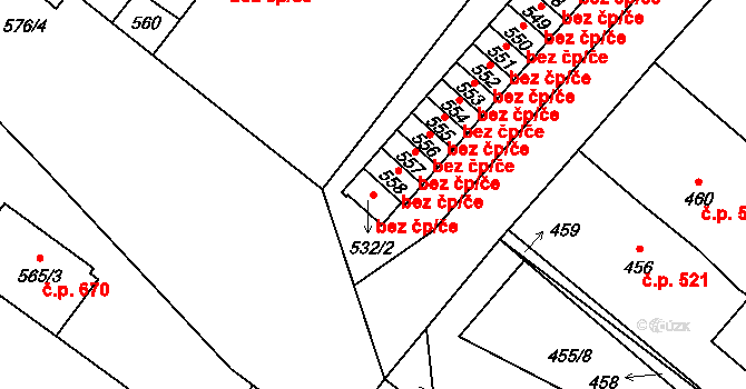 Lednice 49321323 na parcele st. 532/2 v KÚ Lednice na Moravě, Katastrální mapa