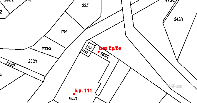 Osík 49645323 na parcele st. 165/2 v KÚ Osík, Katastrální mapa