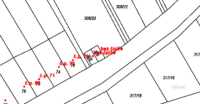 Brněnec 50199323 na parcele st. 309 v KÚ Moravská Chrastová, Katastrální mapa