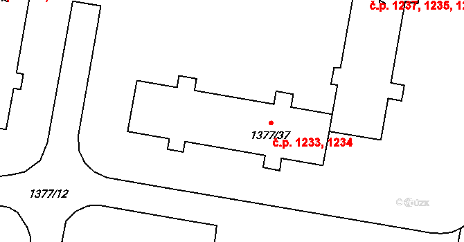 Kopřivnice 1233,1234 na parcele st. 1377/37 v KÚ Kopřivnice, Katastrální mapa