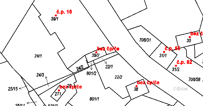 Ždírec nad Doubravou 93576323 na parcele st. 39/2 v KÚ Horní Studenec, Katastrální mapa
