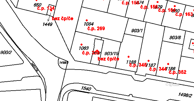 Třebíč 95312323 na parcele st. 6167 v KÚ Třebíč, Katastrální mapa