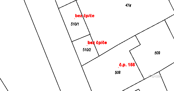 Bedihošť 97337323 na parcele st. 510/2 v KÚ Bedihošť, Katastrální mapa