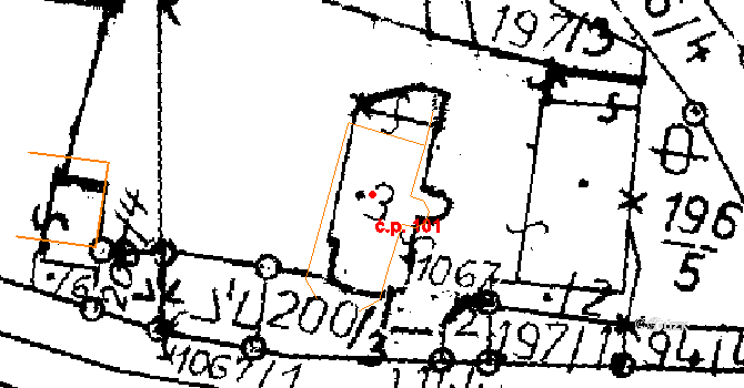 Loučky 101, Verneřice na parcele st. 3 v KÚ Loučky u Verneřic, Katastrální mapa