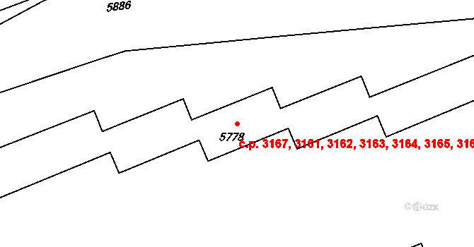 Kročehlavy 3161,3162,3163,3164,, Kladno na parcele st. 5778 v KÚ Kročehlavy, Katastrální mapa