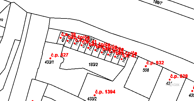 Litovel 43 na parcele st. 1134 v KÚ Litovel, Katastrální mapa