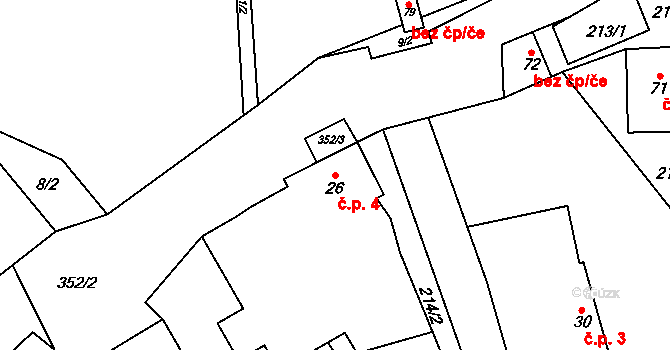 Kašov 4, Kuks na parcele st. 26 v KÚ Kašov, Katastrální mapa